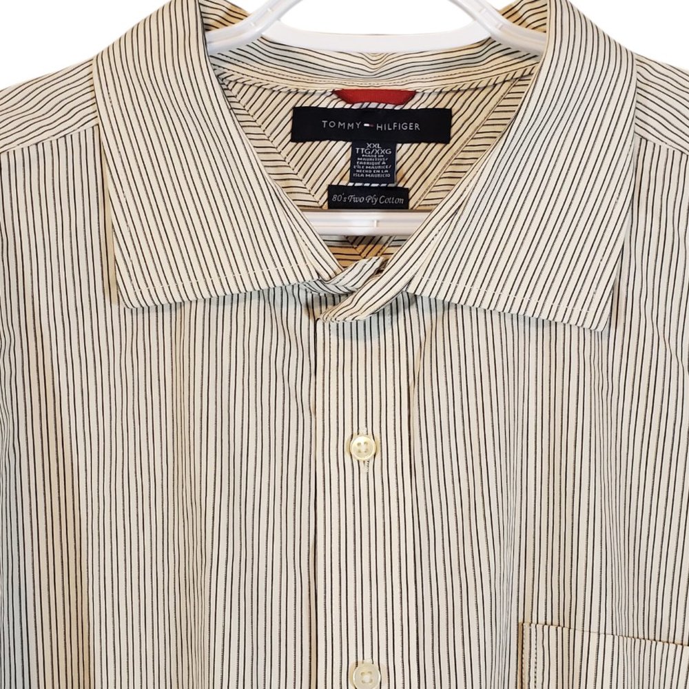 TOMMY HILFIGER Striped Button Down Shirt   Size XXL
